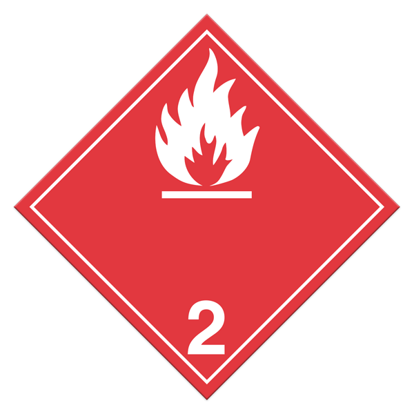 Class 2.1 FLAMMABLE GASES International TDG Dangerous Goods Placards (100 /pkg)