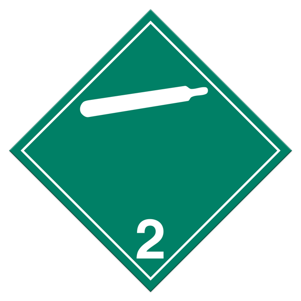 Class 2.2 NON-FLAMMABLE & NON-TOXIC GASES International TDG Dangerous Goods Placards (100 /pkg)