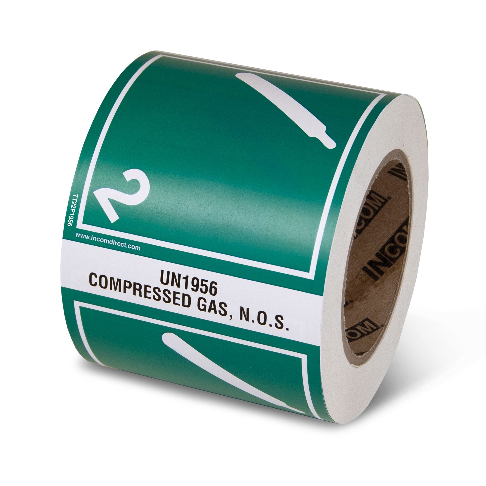 TT22P1956 Class 2 UN1956 COMPRESSED GAS, N.O.S. TDG Hazardous Material Canadian and International Preprinted Tabbed Shipping Labels (4 in x 4.75 in) 500 /roll