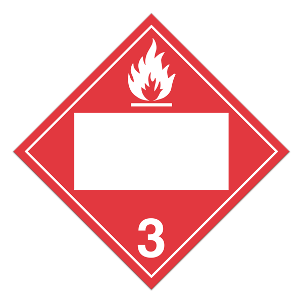 Class 3 FLAMMABLE LIQUIDS Blank UN PIN Box International TDG Dangerous Goods Placards (100 /pkg)