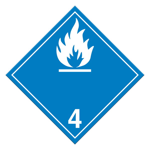 Class 4.3 WATER REACTIVE SUBSTANCES International TDG Dangerous Goods Placards (100 /pkg)