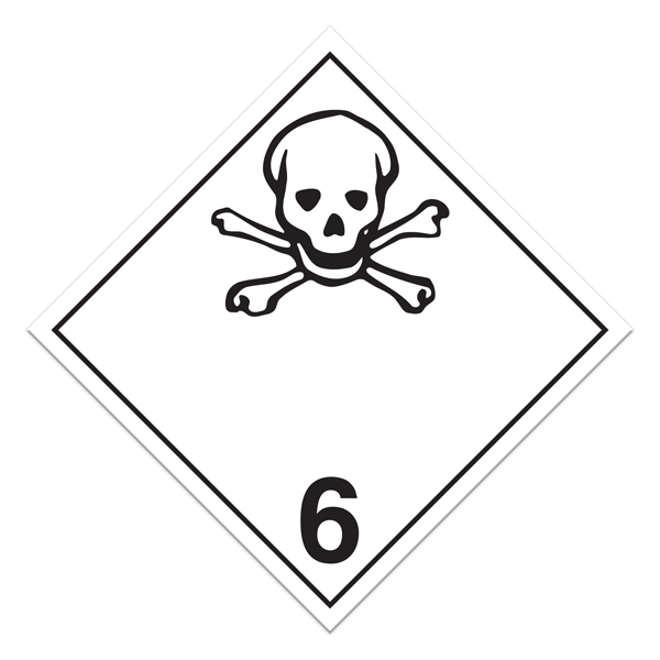 Class 6.1 TOXIC SUBSTANCES International TDG Dangerous Goods Placards (100 /pkg)