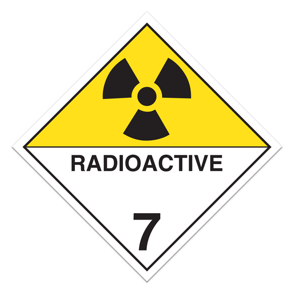 Class 7 RADIOACTIVE MATERIALS International TDG Dangerous Goods Placards (100 /pkg)