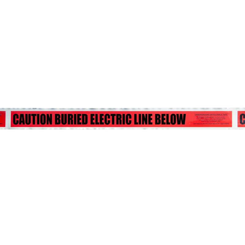 UDT3243 2 in x 1,000 ft CAUTION BURIED ELECTRIC LINE BELOW Red/Black Detectable Underground Utility Marking Warning Roll Tape (1,000 ft)