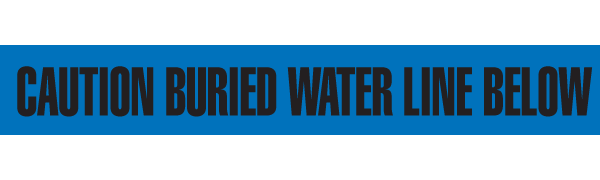 UT3301 CAUTION BURIED WATER LINE BELOW Blue/Black Underground Utility Marking Warning Roll Tape (3 inch x 1,000 ft)