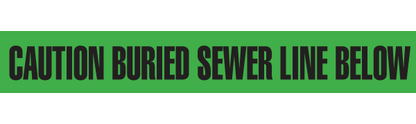 UT3302 CAUTION BURIED SEWER LINE BELOW Green/Black Underground Utility Marking Warning Roll Tape (3 in x 1,000 ft)