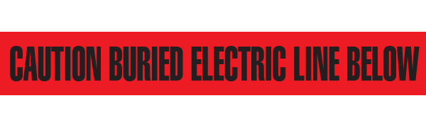 UT3303 CAUTION BURIED ELECTRIC LINE BELOW Red/Black Underground Utility Marking Warning Roll Tape (3 in x 1,000 ft)