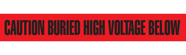 UT3306 CAUTION BURIED HIGH VOLTAGE LINE BELOW Red/Black Underground Utility Marking Warning Roll Tape (3 in x 1,000 ft)