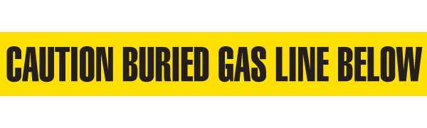 UT3307 CAUTION BURIED GAS LINE BELOW Yellow/ Black Underground Utility Marking Warning Roll Tape (3 in x 1,000 ft)