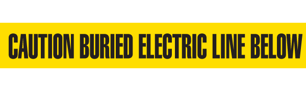 UT3308 CAUTION BURIED ELECTRIC LINE BELOW Yellow/Black Underground Utility Marking Warning Roll Tape (3 in x 1,000 ft)