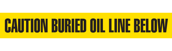 UT3309 CAUTION BURIED OIL LINE BELOW Yellow/ Black Underground Utility Marking Warning Roll Tape (3 in x 1,000 ft)
