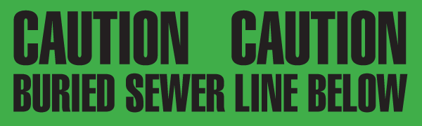 UT3602 CAUTION BURIED SEWER LINE BELOW Green/Black Underground Utility Marking Warning Roll Tape (6 in x 1,000 ft)