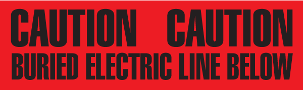 UT3603 CAUTION BURIED ELECTRIC LINE BELOW Red/Black Underground Utility Marking Warning Roll Tape (6 in x 1,000 ft)