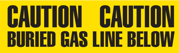 UT3607 CAUTION BURIED GAS LINE BELOW Yellow/ Black Underground Utility Marking Warning Roll Tape (6 in x 1,000 ft)