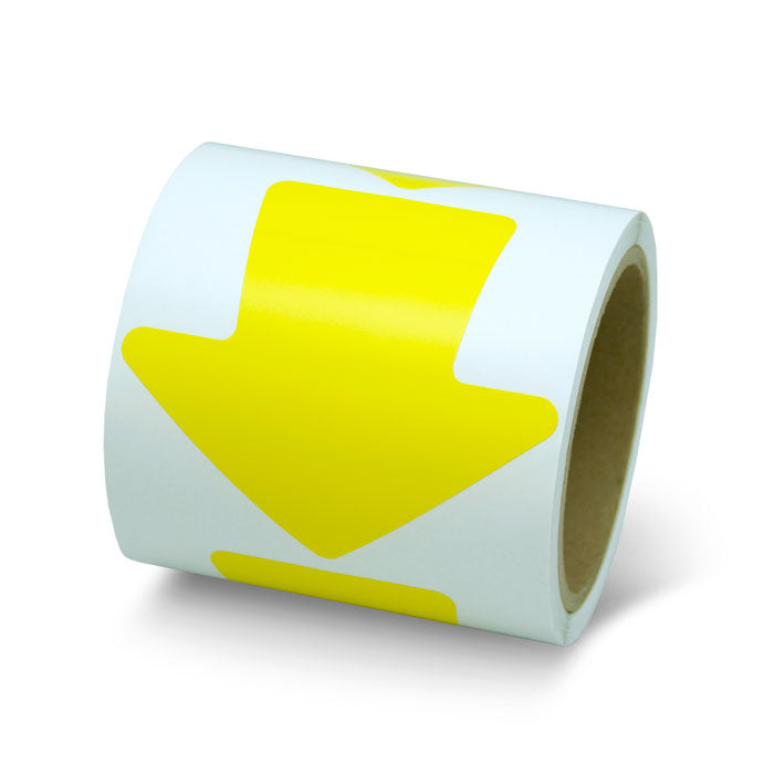 VA400Y Yellow Warehouse Floor and Lane Marking 4 inch Adhesive Arrow Shapes (100/roll) 