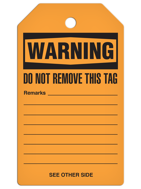 WARNING High Voltage DuraPly™ Tag (25/pkg) - BACK