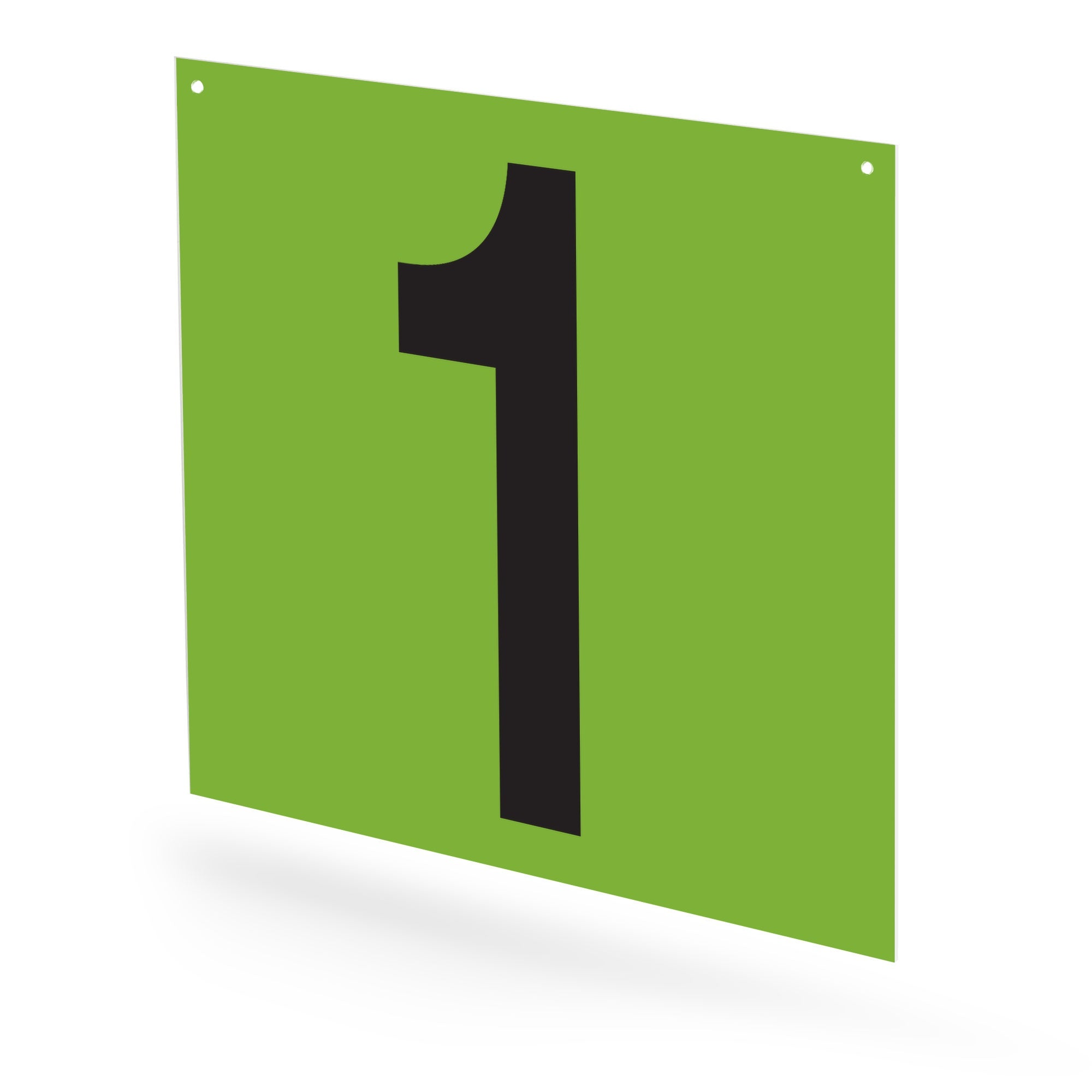 WM10PK01G Heavy Duty Warehouse Aisle Location Signs (12 in x 10 in) Consecutively Numbered (10 /pkg) Numbers 1-10 Green