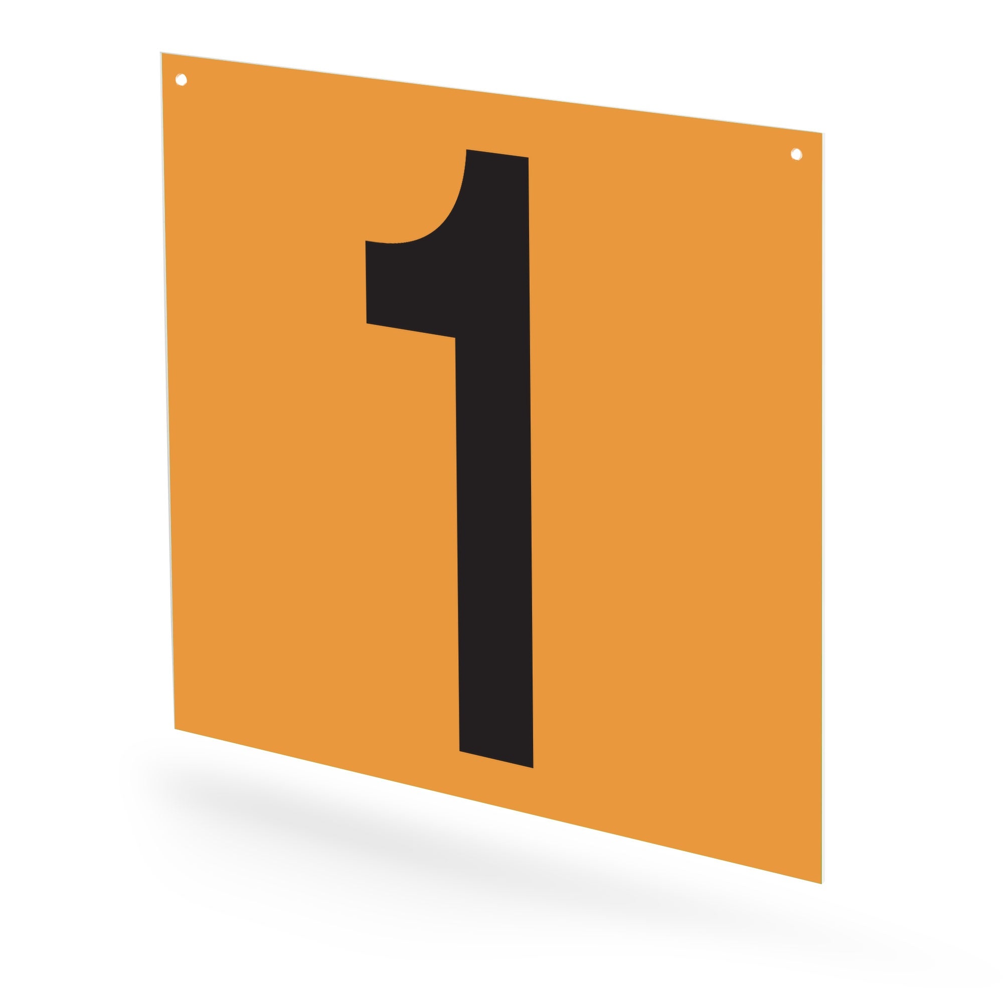 WM10PK01N Heavy Duty Warehouse Aisle Location Signs (12 in x 10 in) Consecutively Numbered (10 /pkg) Numbers 1-10 Orange