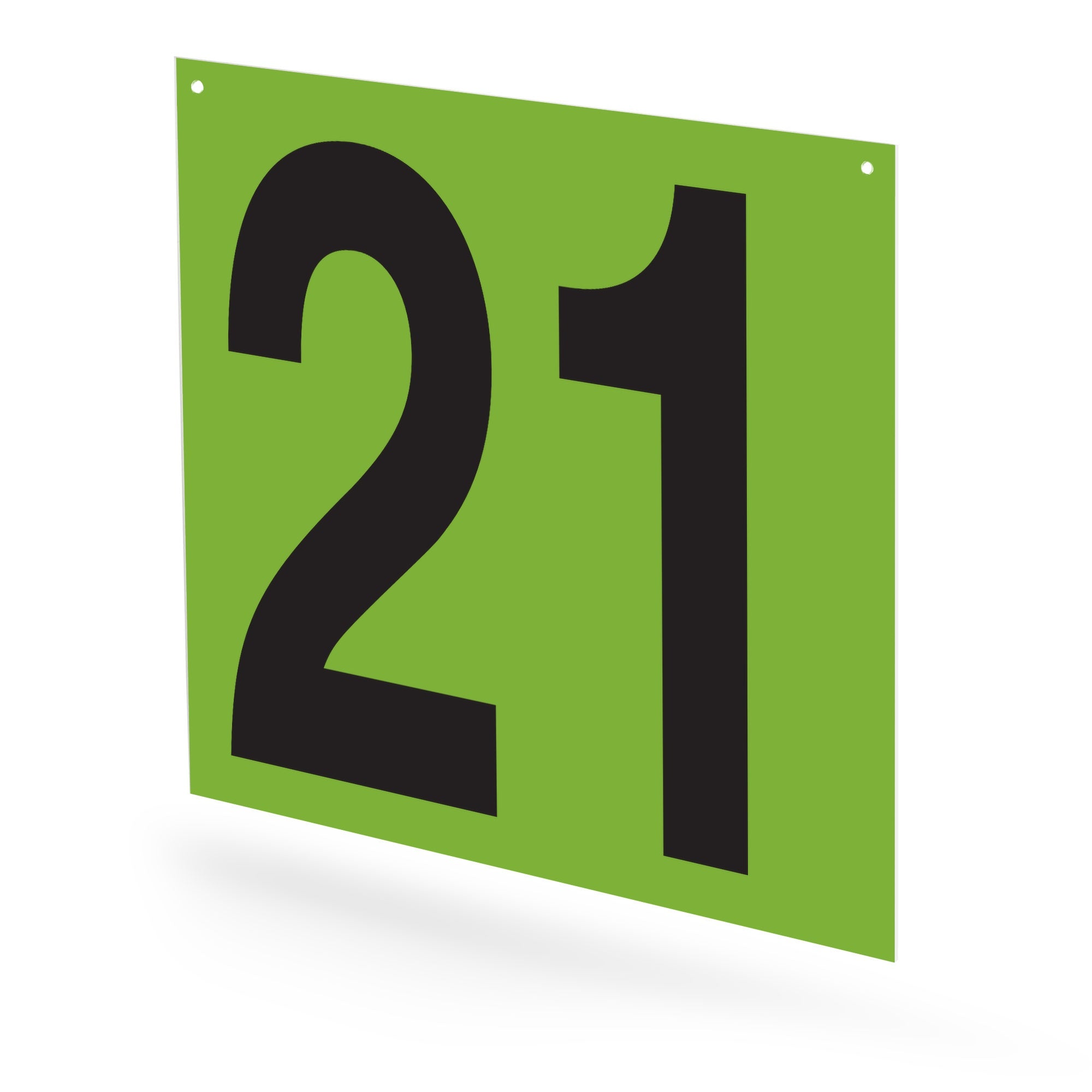 WM10PK21G Heavy Duty Warehouse Aisle Location Signs (12 in x 10 in) Consecutively Numbered (10 /pkg) Numbers 21-30 Green