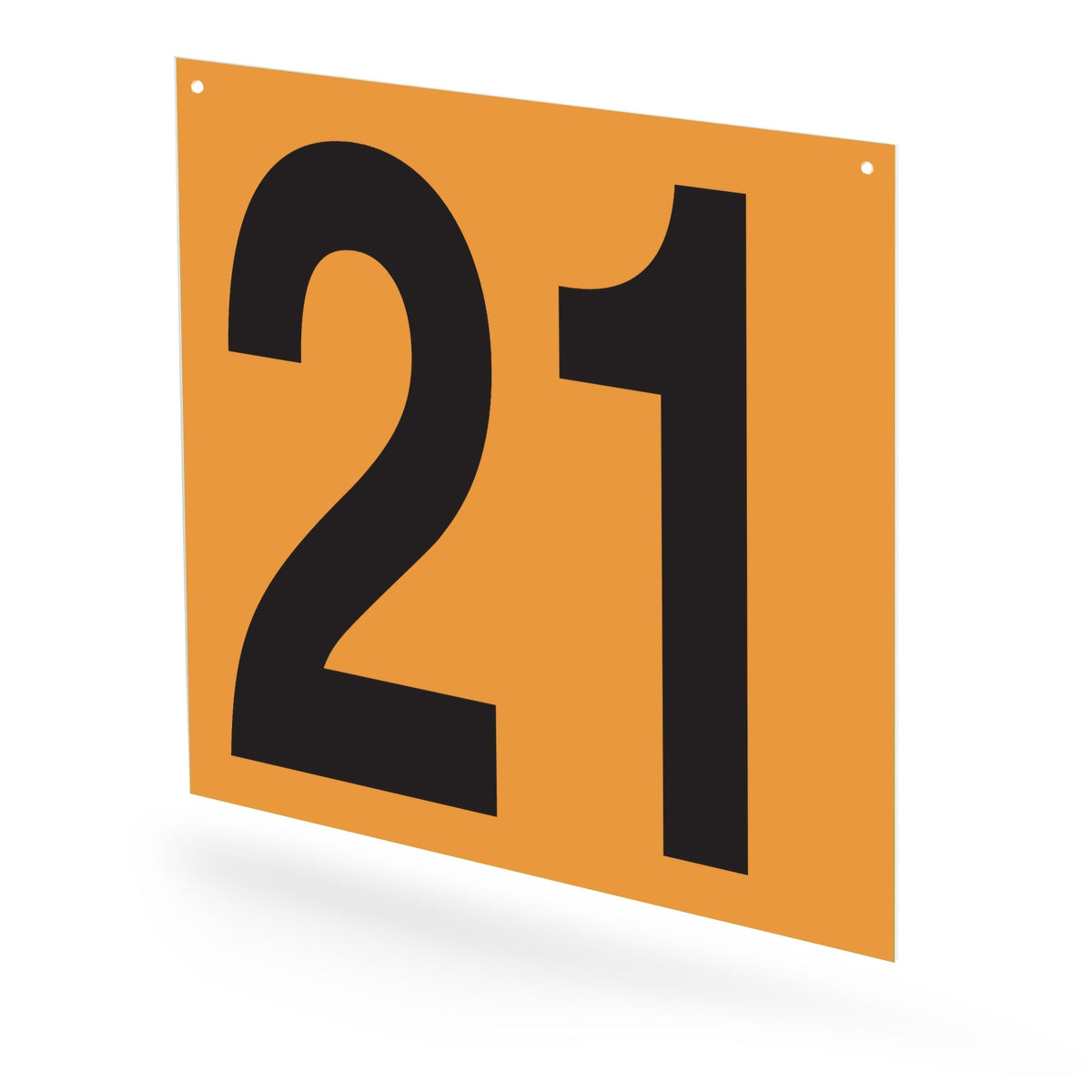 WM10PK21N Heavy Duty Warehouse Aisle Location Signs (12 in x 10 in) Consecutively Numbered (10 /pkg) Numbers 21-30 Orange