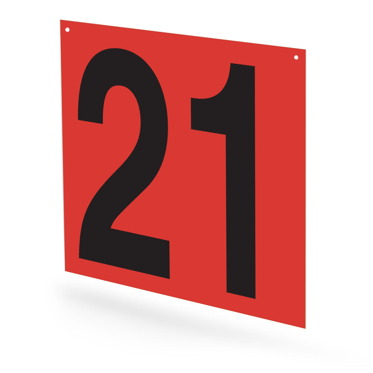 WM22PK21R Heavy Duty Warehouse Aisle Location Signs (22 in x 22 in) Consecutively Numbered (10 /pkg) Numbers 21-30 Red