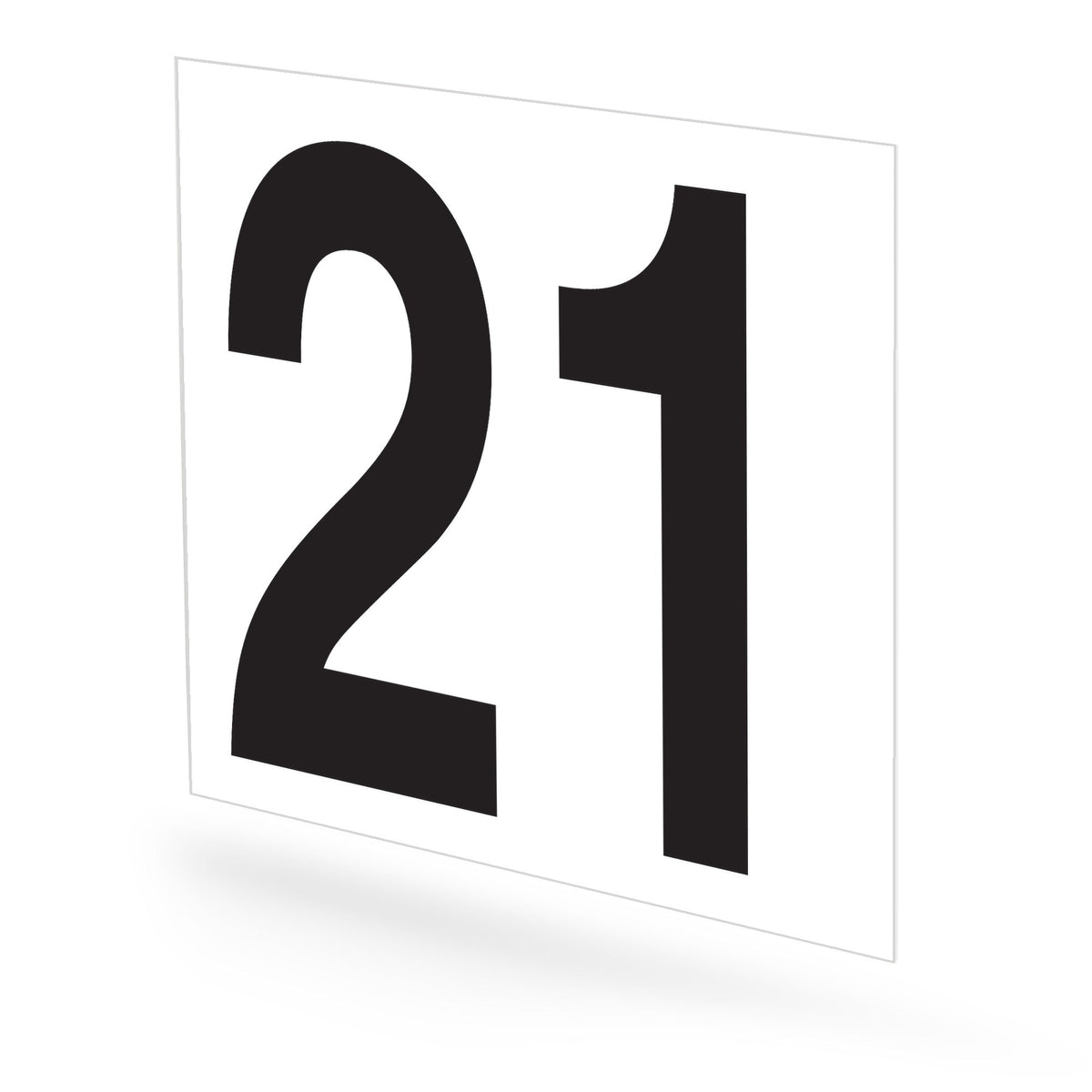 WM22PK21W Heavy Duty Warehouse Aisle Location Signs (22 in x 22 in) Consecutively Numbered (10 /pkg) Numbers 21-30 White