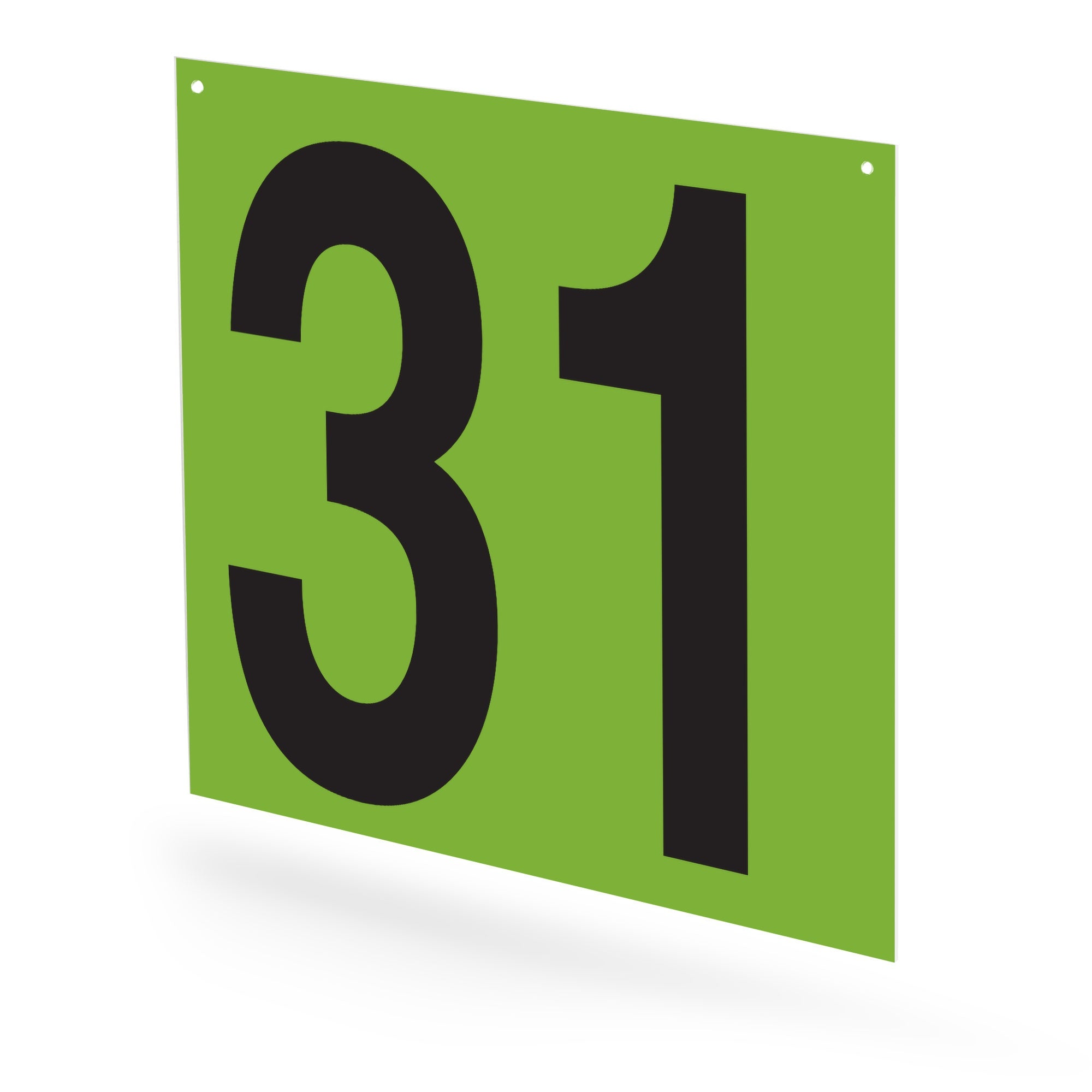 WM10PK31G Heavy Duty Warehouse Aisle Location Signs (12 in x 10 in) Consecutively Numbered (10 /pkg) Numbers 31-40 Green