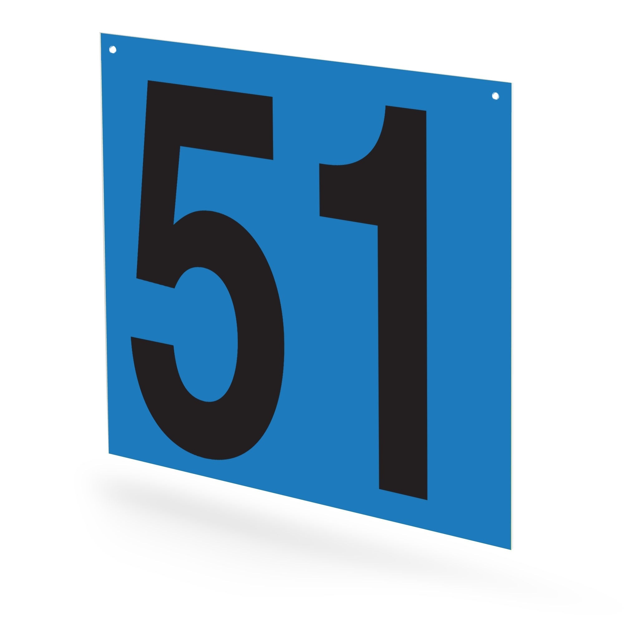 WM10PK51B Heavy Duty Warehouse Aisle Location Signs (12 in x 10 in) Consecutively Numbered (10 /pkg) Numbers 50-61 Blue
