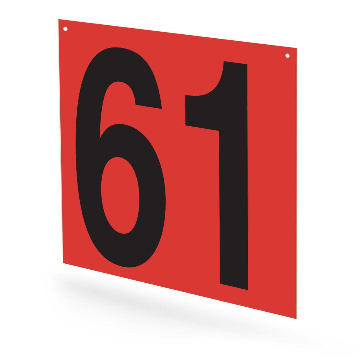 WM22PK61R Heavy Duty Warehouse Aisle Location Signs (22 in x 22 in) Consecutively Numbered (10 /pkg) Numbers 61-70 Red