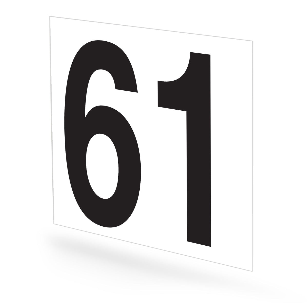 WM22PK61W Heavy Duty Warehouse Aisle Location Signs (22 in x 22 in) Consecutively Numbered (10 /pkg) Numbers 61-70 White