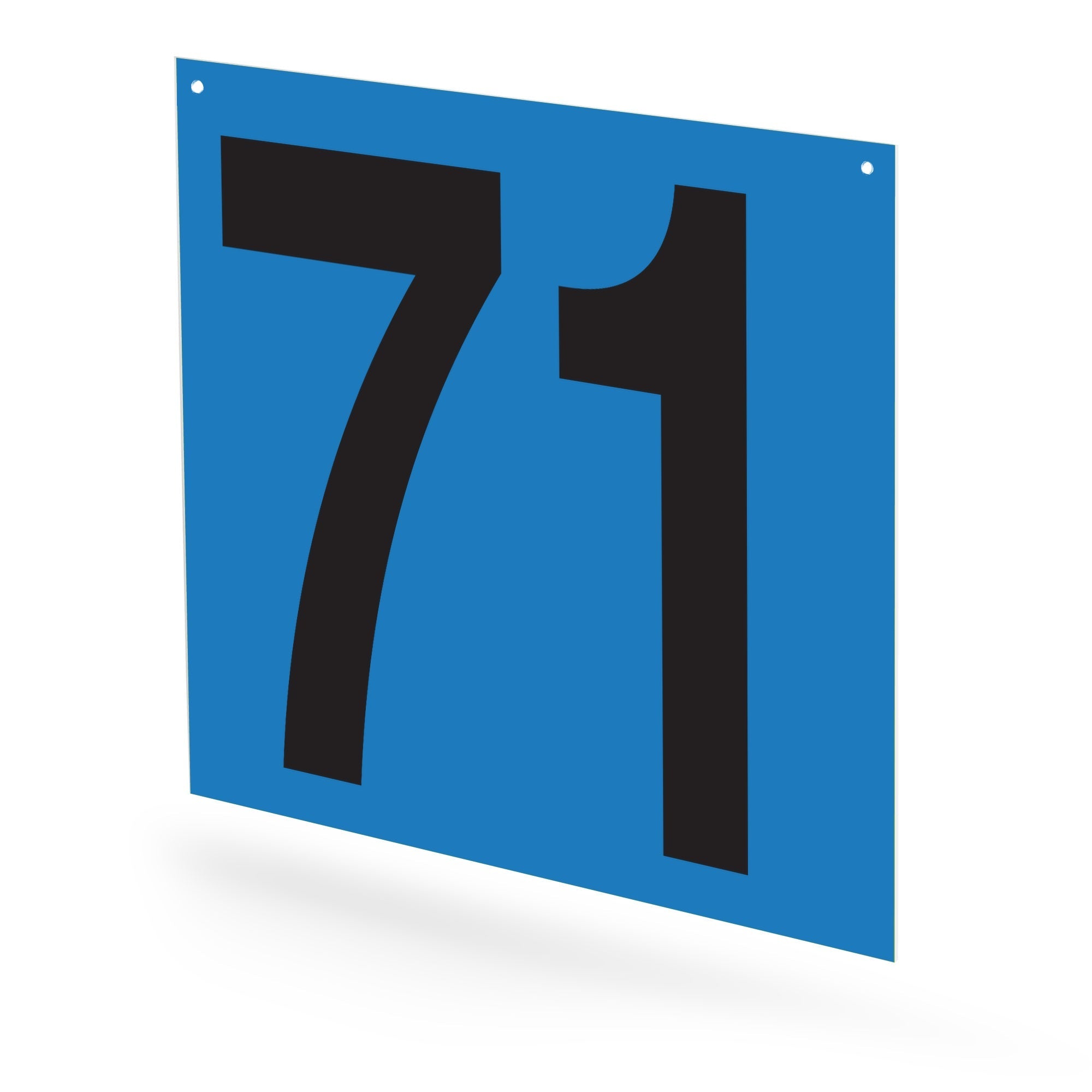 WM10PK71B Heavy Duty Warehouse Aisle Location Signs (12 in x 10 in) Consecutively Numbered (10 /pkg) Numbers 71-80 Blue