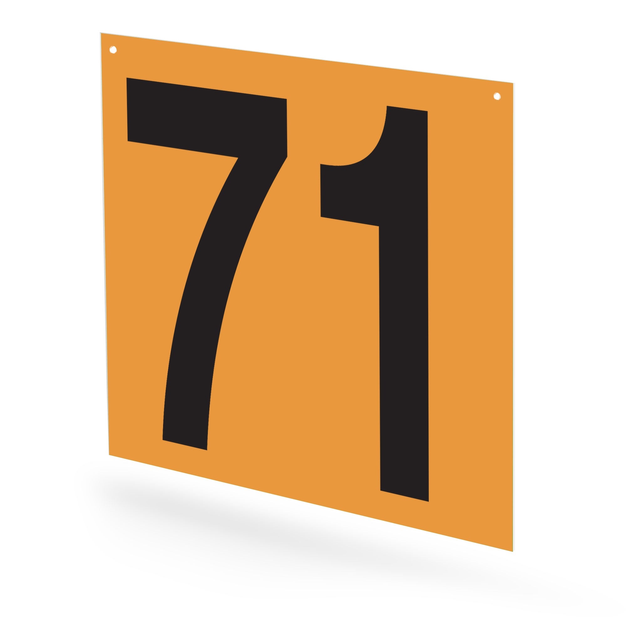 WM10PK71N Heavy Duty Warehouse Aisle Location Signs (12 in x 10 in) Consecutively Numbered (10 /pkg) Numbers 71-80 Orange