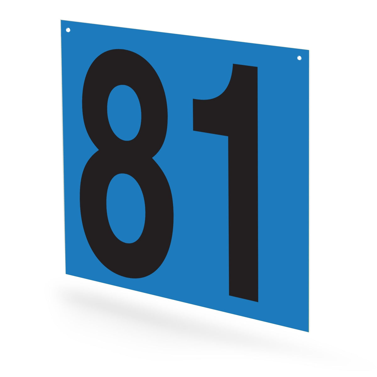 WM22PK81B Heavy Duty Warehouse Aisle Location Signs (22 in x 22 in) Consecutively Numbered (10 /pkg) Numbers 81-90 Blue