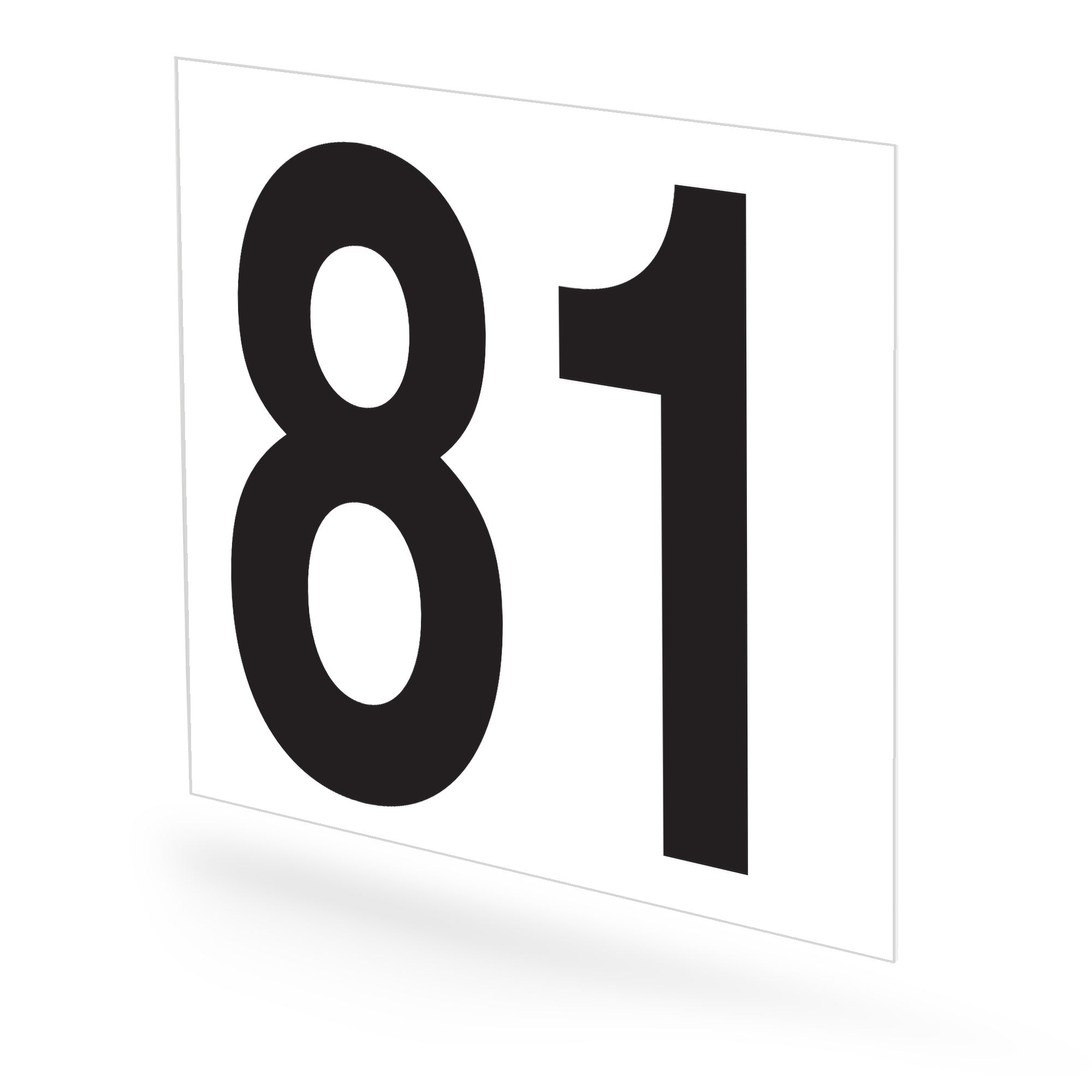 WM22PK81W Heavy Duty Warehouse Aisle Location Signs (22 in x 22 in) Consecutively Numbered (10 /pkg) Numbers 81-90 White