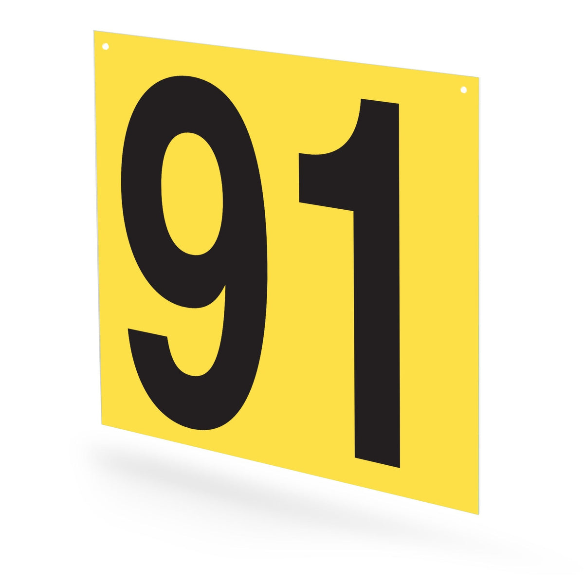 WM10PK91Y Heavy Duty Warehouse Aisle Location Signs (12 in x 10 in) Consecutively Numbered (10 /pkg) Numbers 91-100 Yellow