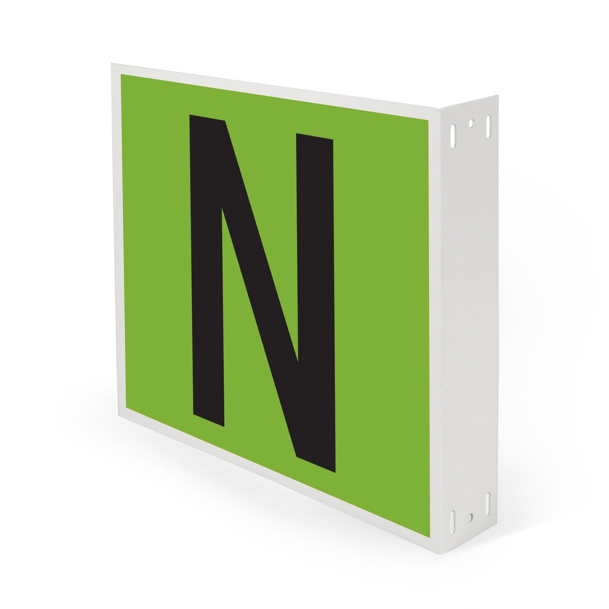 WM10PKNZG Heavy Duty Warehouse Aisle Location Signs (12 in x 10 in) Consecutively Lettered (10 /pkg) Letters N - Z Green