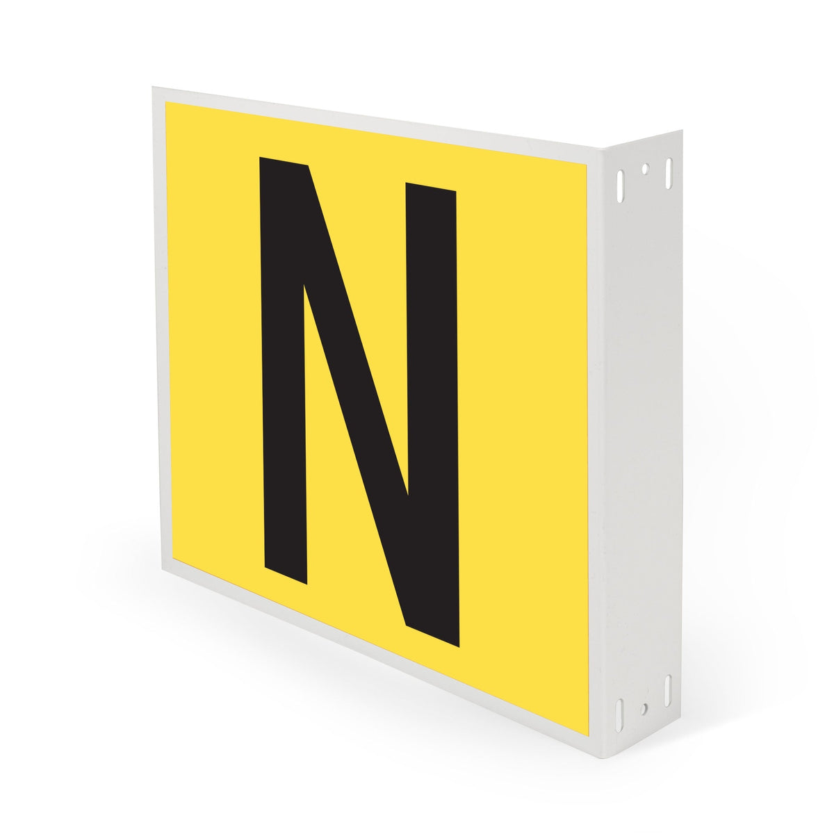 WM10PKNZY Heavy Duty Warehouse Aisle Location Signs (12 in x 10 in) Consecutively Lettered (10 /pkg) Letters N - Z Yellow