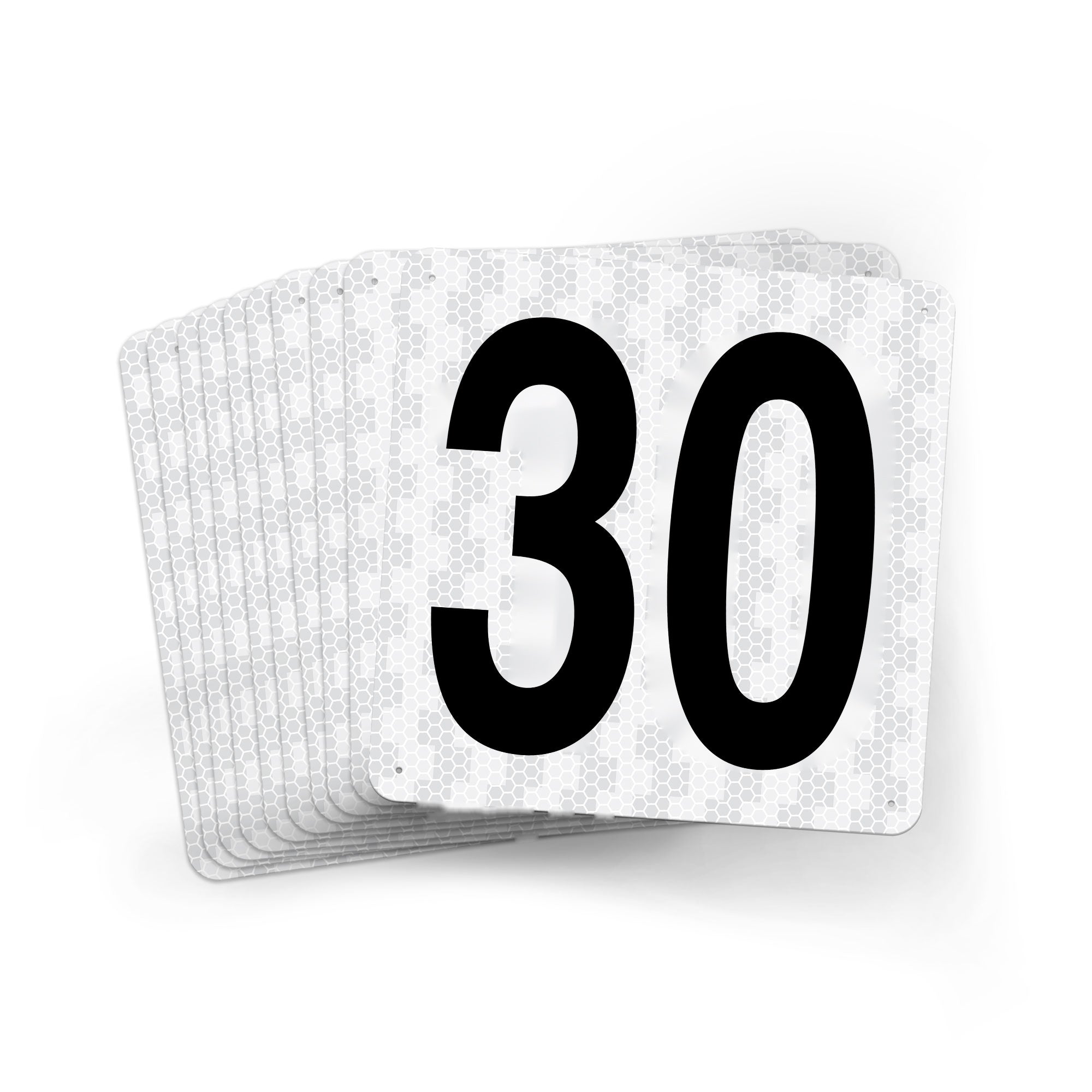 WMR18PK21 Outdoor Prismatic Reflective Aluminum Warehouse Dock Location Signs (18" x 18")  Consecutively Numbered (10 /pkg) Numbers 21 - 30