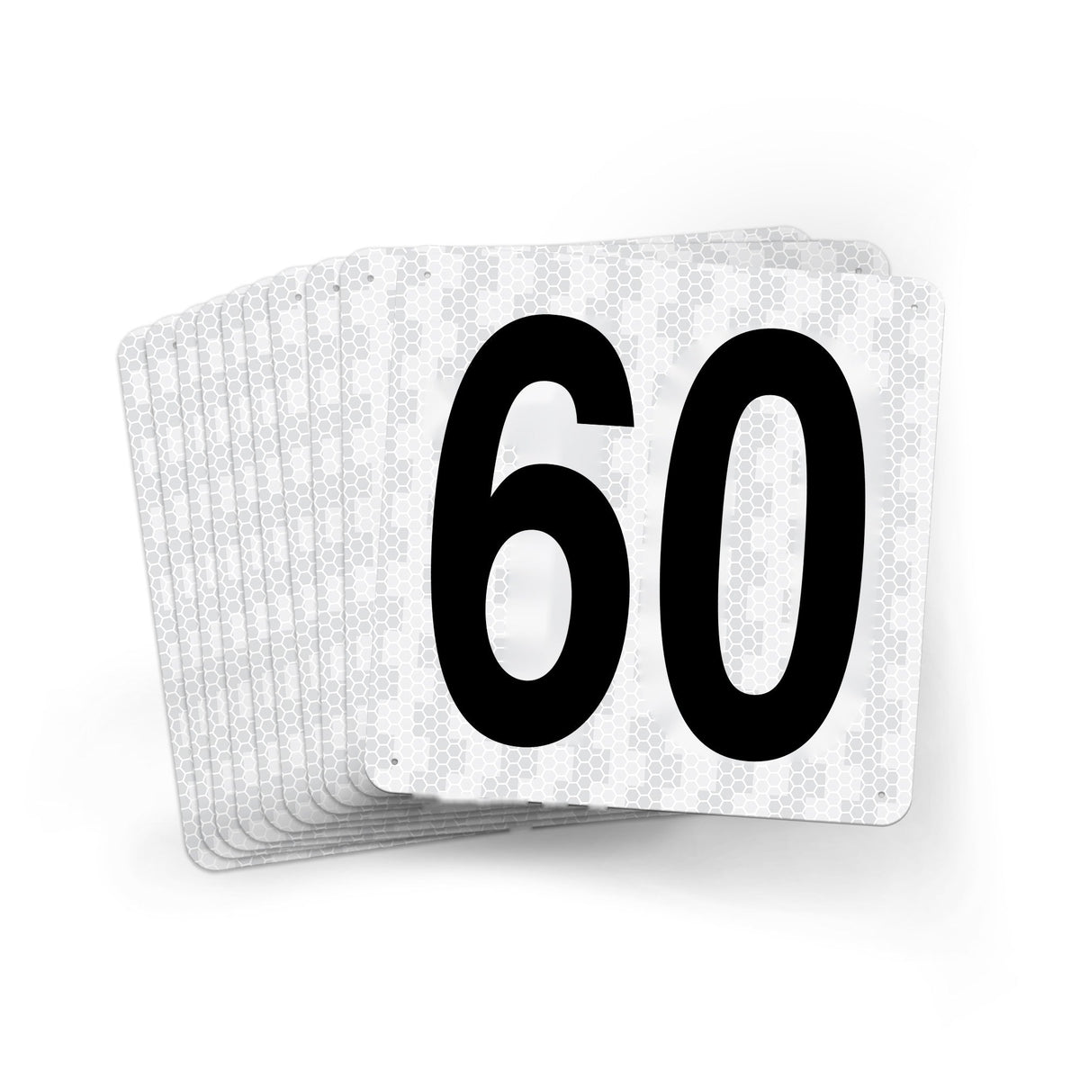 WMR18PK51 Outdoor Prismatic Reflective Aluminum Warehouse Dock Location Signs (18" x 18")  Consecutively Numbered (10 /pkg) Numbers 51 - 60