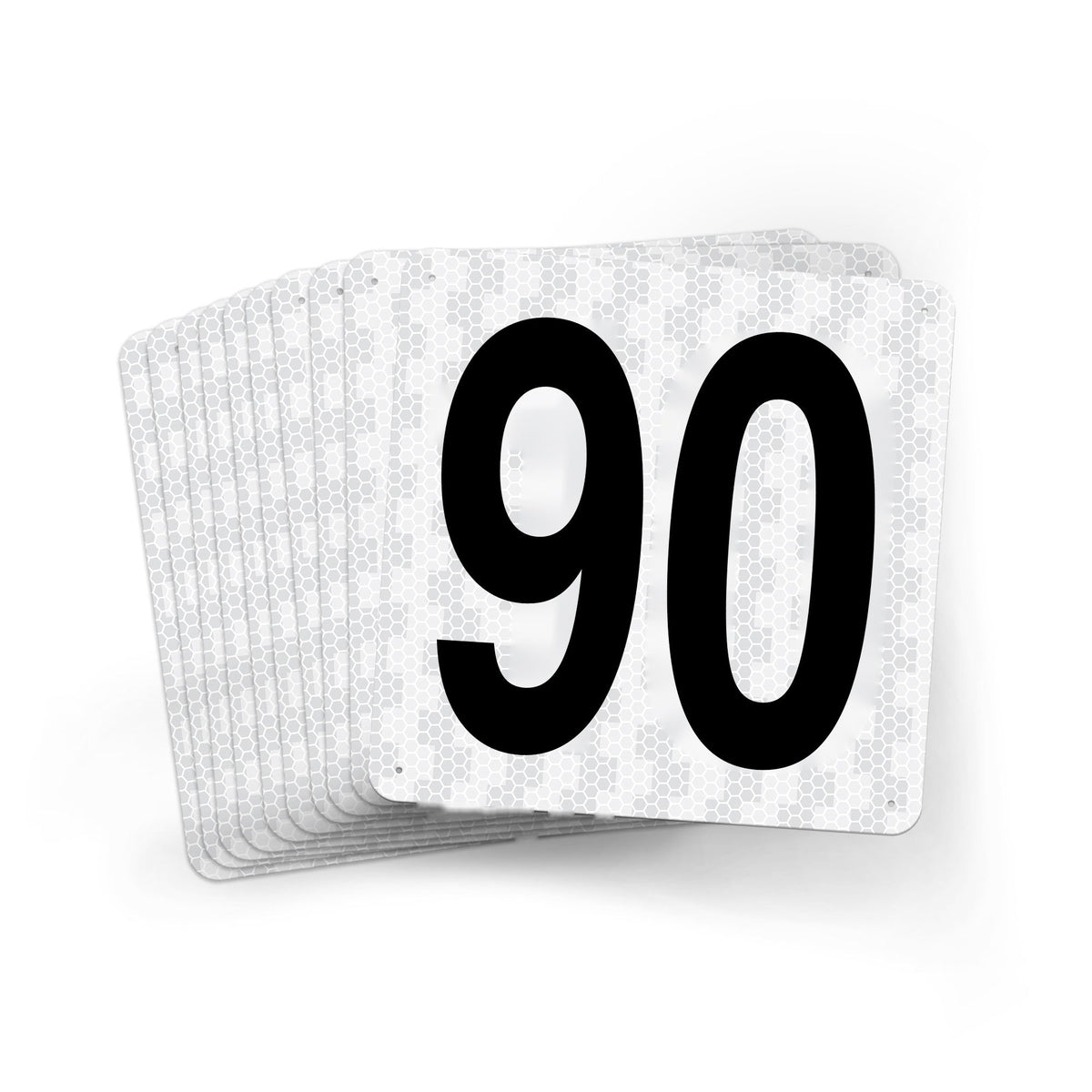 WMR18PK81 Outdoor Prismatic Reflective Aluminum Warehouse Dock Location Signs (18" x 18")  Consecutively Numbered (10 /pkg) Numbers 81 - 90