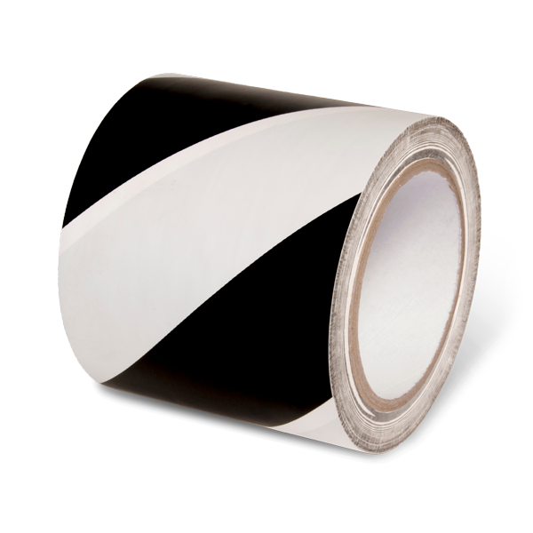 WT2320 Black/White Conformable Adhesive Hazard Stripe Marking Tape (108 ft)