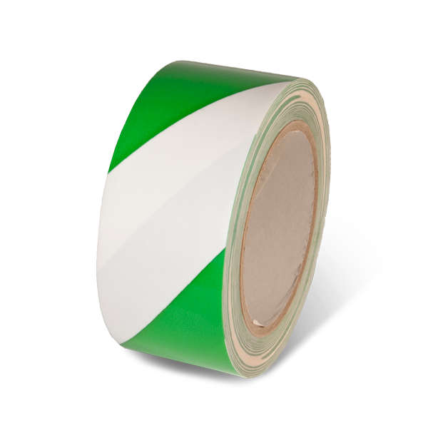 WT2400 Green/White Conformable Adhesive Hazard Stripe Marking Tape (108 ft)
