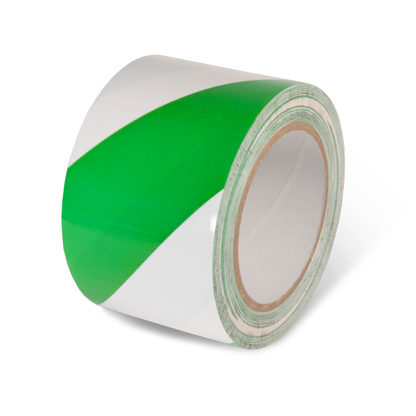 WT2410 Green/White Conformable Adhesive Hazard Stripe Marking Tape (108 ft)