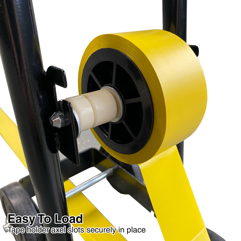WTD200 Solid Steel Warehouse Lane Self-Wound Marking Tape Applicator Close up of tape position holder