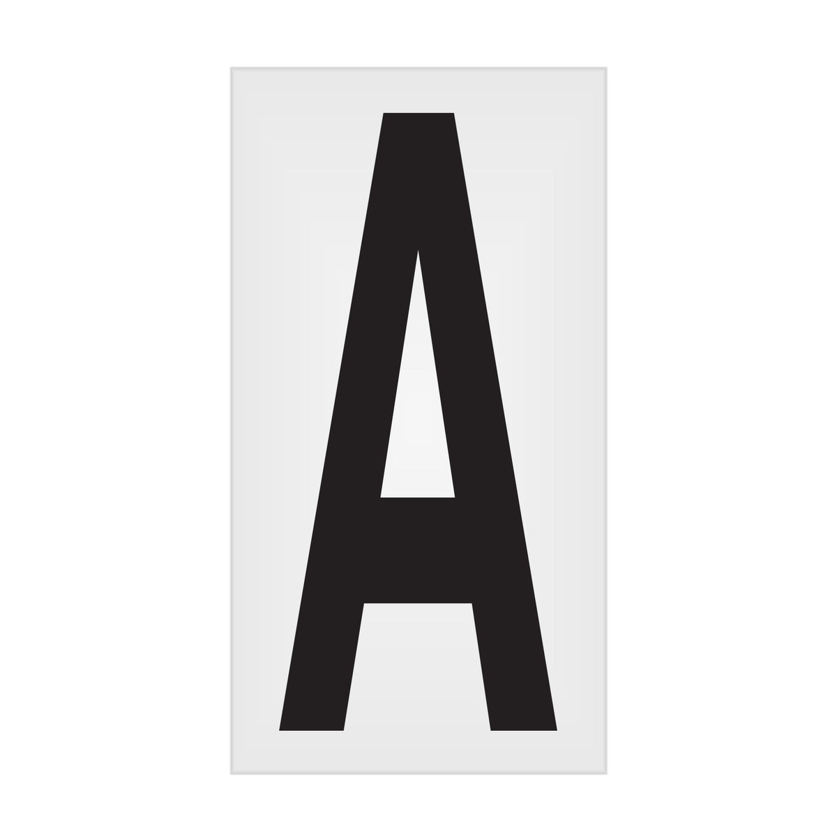 BC035PKA BC035PK -series Butt Cut Black on White Adhesive VynMark® Decal Markers 3.5 Inch High Letters (50 /pkg) Letter A