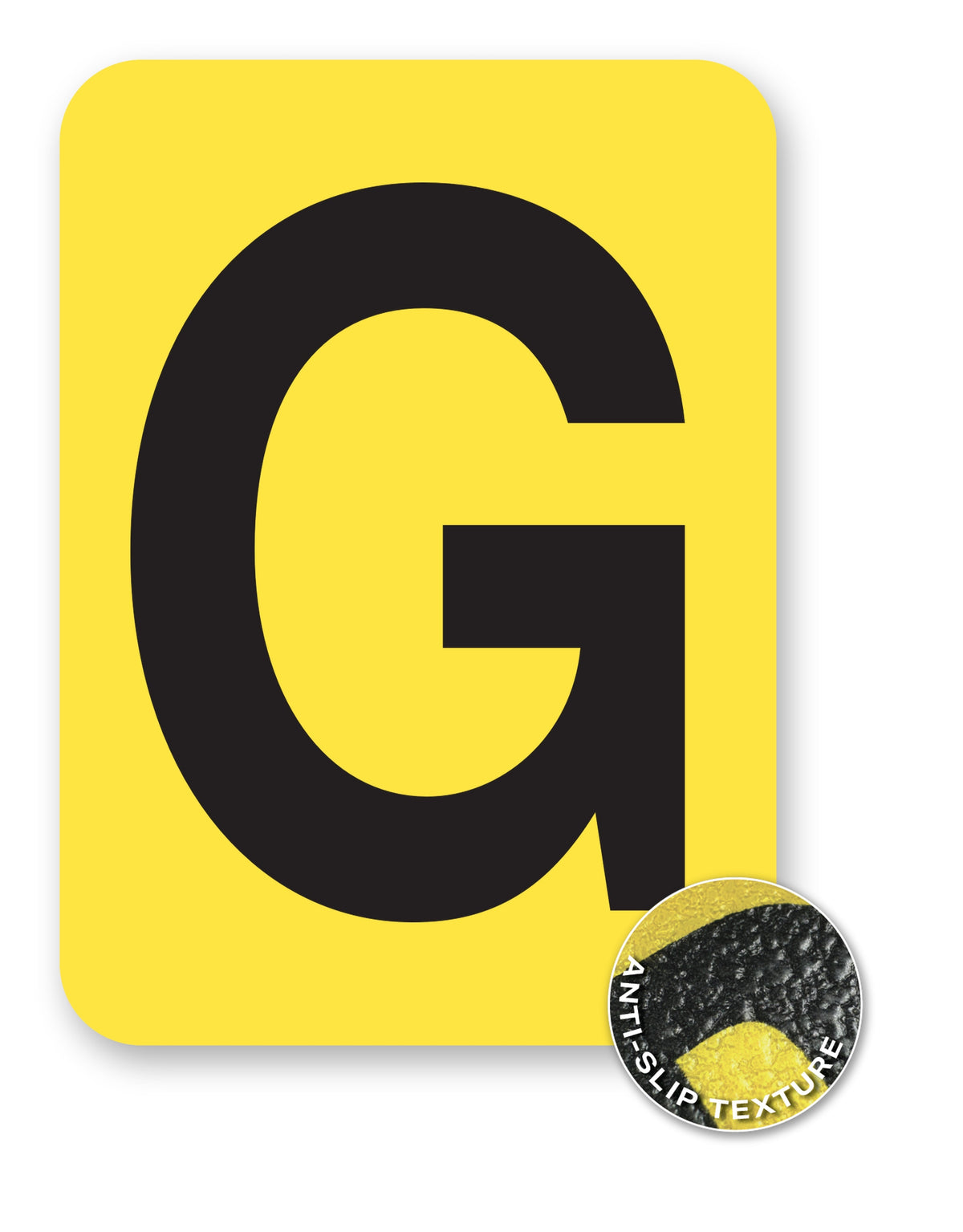 BC08YPKG BC08YPK-series Single Butt Cut Yellow Inventory Location Floor Markers 8 Inch High Letters (5 /pkg) Letter G