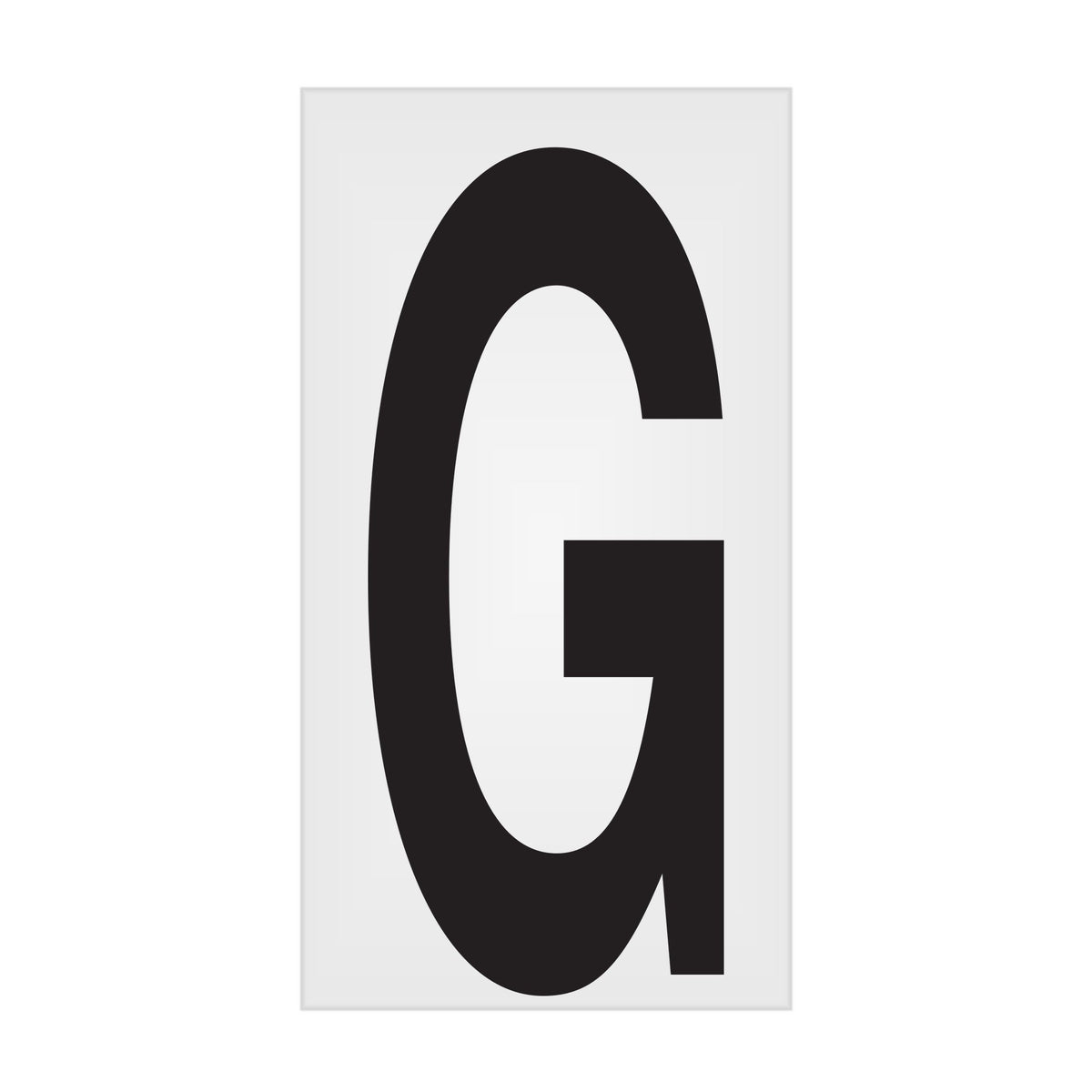 BC035PKG BC035PK -series Butt Cut Black on White Adhesive VynMark® Decal Markers 3.5 Inch High Letters (50 /pkg) Letter G