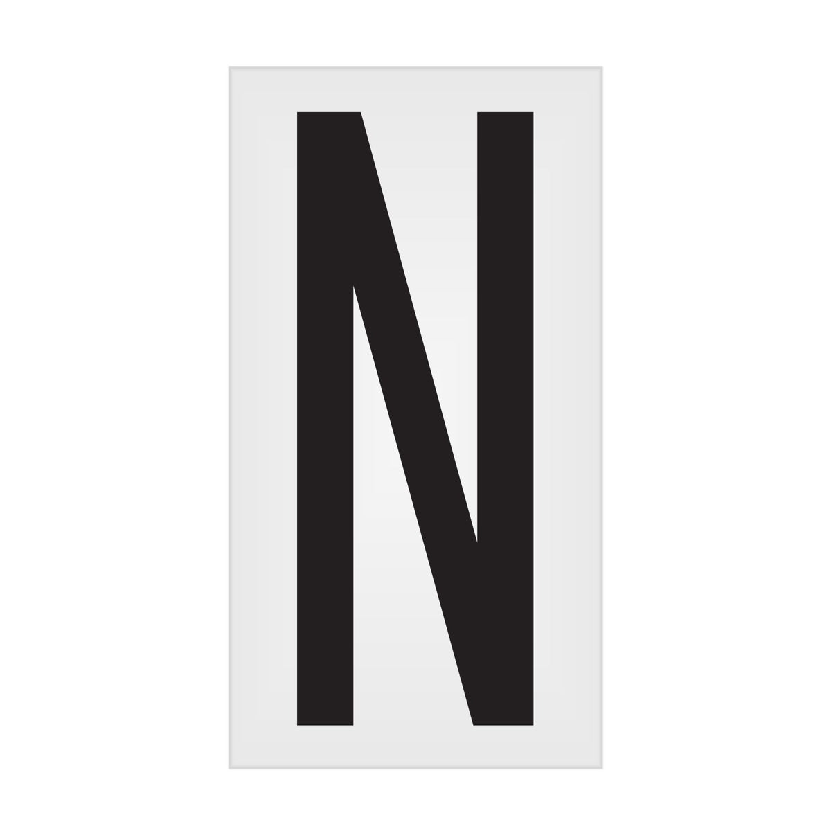 BC035PKN BC035PK -series Butt Cut Black on White Adhesive VynMark® Decal Markers 3.5 Inch High Letters (50 /pkg) Letter N