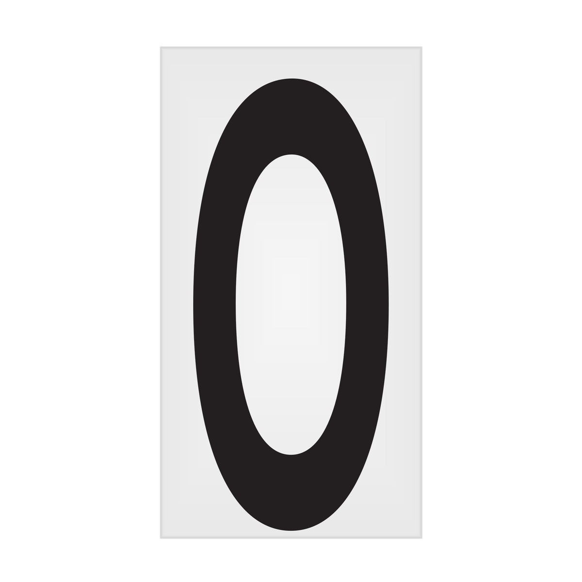 BC035PKO BC035PK -series Butt Cut Black on White Adhesive VynMark® Decal Markers 3.5 Inch High Letters (50 /pkg) Letter O