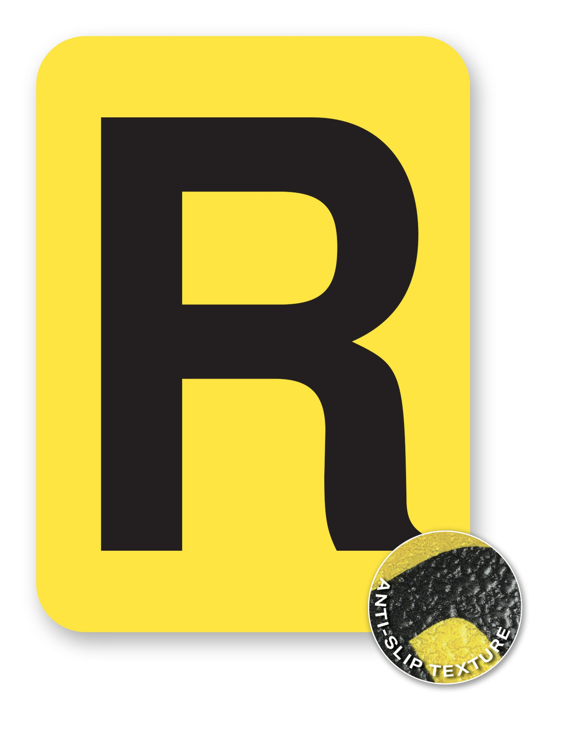 BC08YPKR BC08YPK-series Single Butt Cut Yellow Inventory Location Floor Markers 8 Inch High Letters (5 /pkg) Letter R